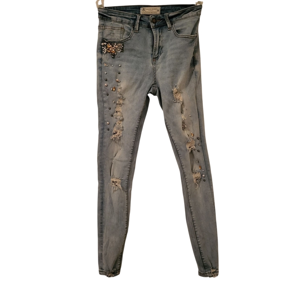 Angel Kiss Destroyed Jeans Blue sz 3